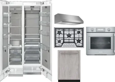 6 Piece Package Includes Refrigerator, Freezer, Cooktop, Wall Oven, Hood And Dishwasher