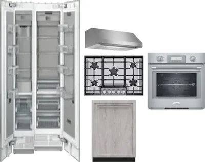 6 Piece Package Includes Refrigerator, Freezer, Cooktop, Wall Oven, Hood And Dishwasher