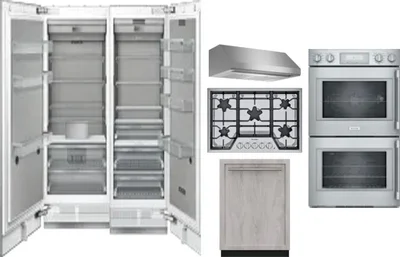 6 Piece Package Includes Refrigerator, Freezer, Cooktop, Wall Oven, Hood And Dishwasher
