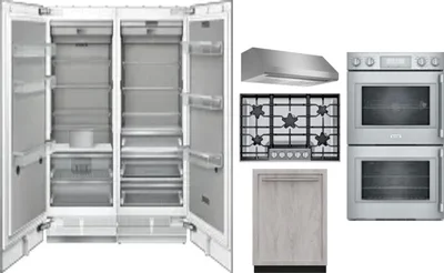 6 Piece Package Includes Refrigerator, Freezer, Cooktop, Wall Oven, Hood And Dishwasher