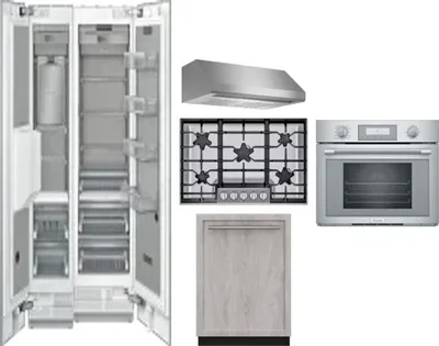 6 Piece Package Includes Refrigerator, Freezer, Cooktop, Wall Oven, Hood And Dishwasher