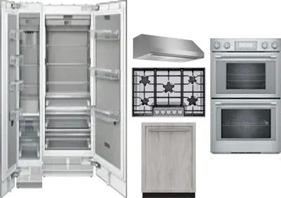 6 Piece Package Includes Refrigerator, Freezer, Cooktop, Wall Oven, Hood And Dishwasher