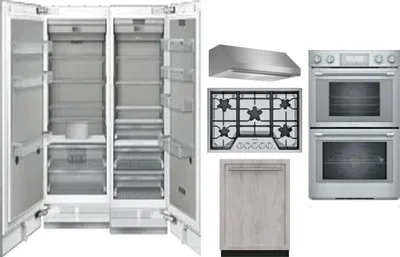 6 Piece Package Includes Refrigerator, Freezer, Cooktop, Wall Oven, Hood And Dishwasher