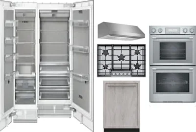 6 Piece Package Includes Refrigerator, Freezer, Cooktop, Wall Oven, Hood And Dishwasher