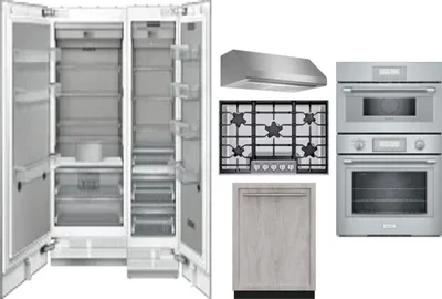 6 Piece Package Includes Refrigerator, Freezer, Cooktop, Wall Oven, Hood And Dishwasher