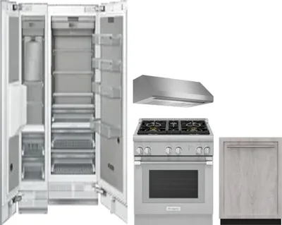 5 Piece Package Includes Refrigerator, Freezer, Range, Hood And Dishwasher
