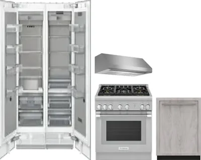 5 Piece Package Includes Refrigerator, Freezer, Range, Hood And Dishwasher
