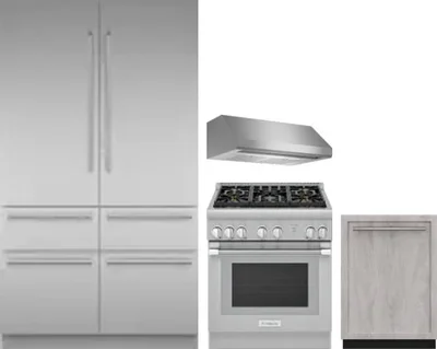 4 Piece Package Includes Refrigerator, Range, Hood And Dishwasher