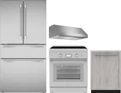 4 Piece Package Includes Refrigerator, Range, Hood And Dishwasher