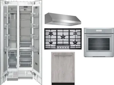 6 Piece Package Includes Refrigerator, Freezer, Cooktop, Wall Oven, Hood And Dishwasher