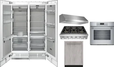 6 Piece Package Includes Refrigerator, Freezer, Cooktop, Wall Oven, Hood And Dishwasher