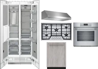 6 Piece Package Includes Refrigerator, Freezer, Cooktop, Wall Oven, Hood And Dishwasher