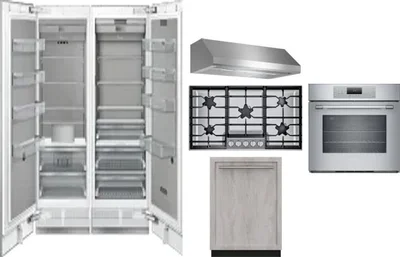 6 Piece Package Includes Refrigerator, Freezer, Cooktop, Wall Oven, Hood And Dishwasher