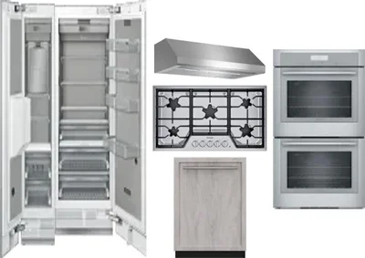 6 Piece Package Includes Refrigerator, Freezer, Cooktop, Wall Oven, Hood And Dishwasher