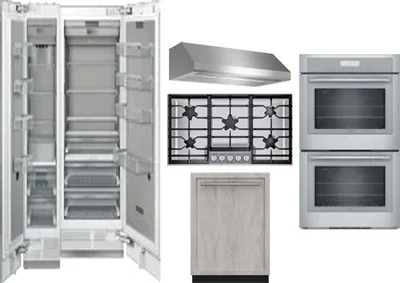 6 Piece Package Includes Refrigerator, Freezer, Cooktop, Wall Oven, Hood And Dishwasher