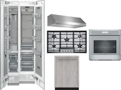 6 Piece Package Includes Refrigerator, Freezer, Cooktop, Wall Oven, Hood And Dishwasher