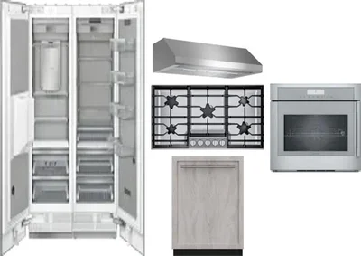 6 Piece Package Includes Refrigerator, Freezer, Cooktop, Wall Oven, Hood And Dishwasher