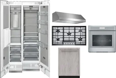 6 Piece Package Includes Refrigerator, Freezer, Cooktop, Wall Oven, Hood And Dishwasher