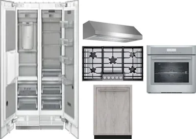 6 Piece Package Includes Refrigerator, Freezer, Cooktop, Wall Oven, Hood And Dishwasher