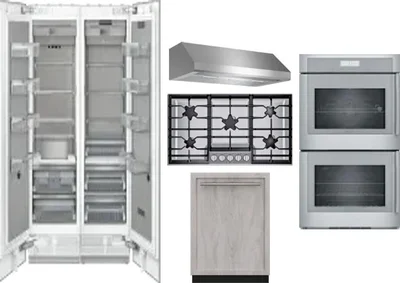 6 Piece Package Includes Refrigerator, Freezer, Cooktop, Wall Oven, Hood And Dishwasher