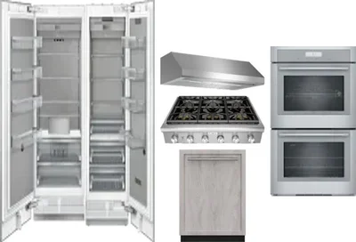6 Piece Package Includes Refrigerator, Freezer, Cooktop, Wall Oven, Hood And Dishwasher