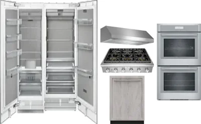 6 Piece Package Includes Refrigerator, Freezer, Cooktop, Wall Oven, Hood And Dishwasher