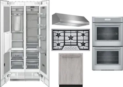 6 Piece Package Includes Refrigerator, Freezer, Cooktop, Wall Oven, Hood And Dishwasher