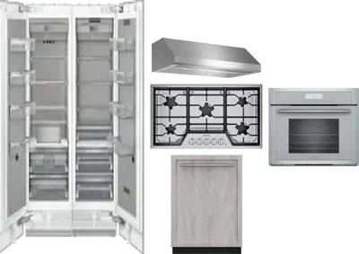 6 Piece Package Includes Refrigerator, Freezer, Cooktop, Wall Oven, Hood And Dishwasher