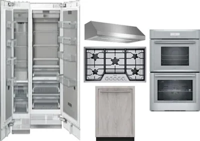 6 Piece Package Includes Refrigerator, Freezer, Cooktop, Wall Oven, Hood And Dishwasher
