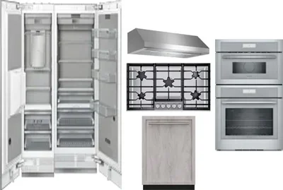 6 Piece Package Includes Refrigerator, Freezer, Cooktop, Wall Oven, Hood And Dishwasher