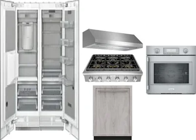 6 Piece Package Includes Refrigerator, Freezer, Cooktop, Wall Oven, Hood And Dishwasher