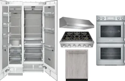 6 Piece Package Includes Refrigerator, Freezer, Cooktop, Wall Oven, Hood And Dishwasher