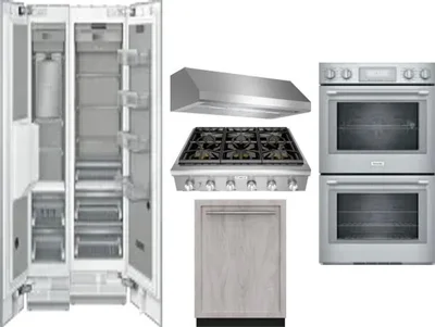 6 Piece Package Includes Refrigerator, Freezer, Cooktop, Wall Oven, Hood And Dishwasher