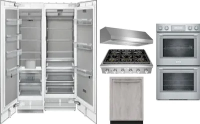 6 Piece Package Includes Refrigerator, Freezer, Cooktop, Wall Oven, Hood And Dishwasher