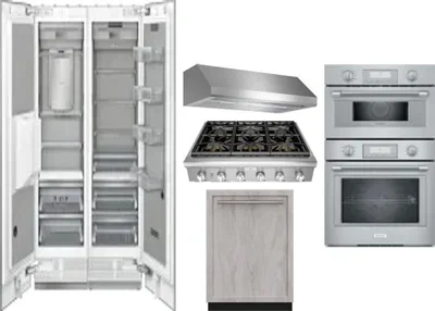 6 Piece Package Includes Refrigerator, Freezer, Cooktop, Wall Oven, Hood And Dishwasher