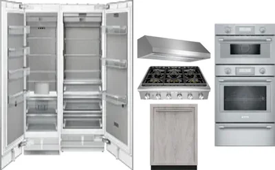 6 Piece Package Includes Refrigerator, Freezer, Cooktop, Wall Oven, Hood And Dishwasher