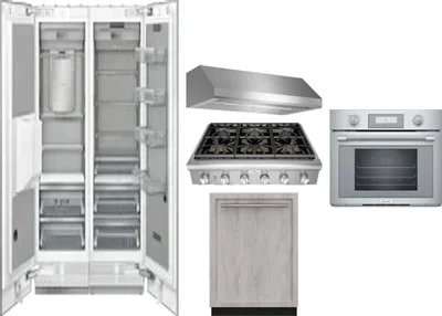 6 Piece Package Includes Refrigerator, Freezer, Cooktop, Wall Oven, Hood And Dishwasher