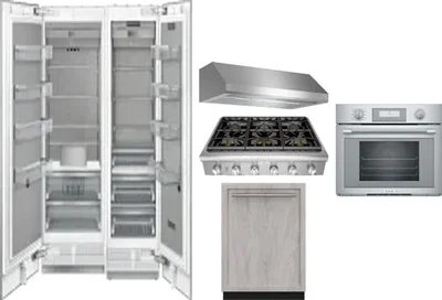 6 Piece Package Includes Refrigerator, Freezer, Cooktop, Wall Oven, Hood And Dishwasher