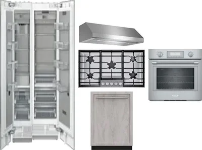 6 Piece Package Includes Refrigerator, Freezer, Cooktop, Wall Oven, Hood And Dishwasher