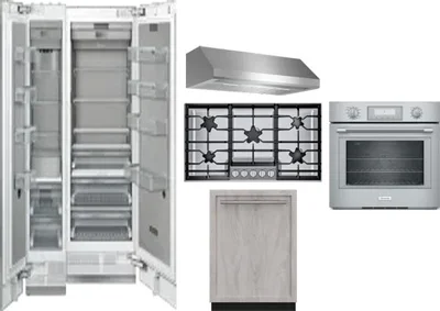6 Piece Package Includes Refrigerator, Freezer, Cooktop, Wall Oven, Hood And Dishwasher