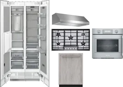 6 Piece Package Includes Refrigerator, Freezer, Cooktop, Wall Oven, Hood And Dishwasher