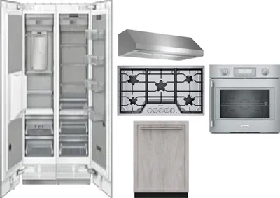6 Piece Package Includes Refrigerator, Freezer, Cooktop, Wall Oven, Hood And Dishwasher