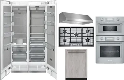 6 Piece Package Includes Refrigerator, Freezer, Cooktop, Wall Oven, Hood And Dishwasher