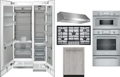 6 Piece Package Includes Refrigerator, Freezer, Cooktop, Wall Oven, Hood And Dishwasher