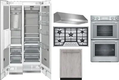 6 Piece Package Includes Refrigerator, Freezer, Cooktop, Wall Oven, Hood And Dishwasher