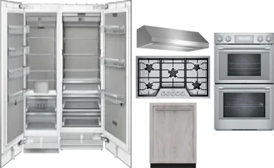 6 Piece Package Includes Refrigerator, Freezer, Cooktop, Wall Oven, Hood And Dishwasher