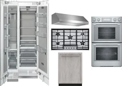 6 Piece Package Includes Refrigerator, Freezer, Cooktop, Wall Oven, Hood And Dishwasher