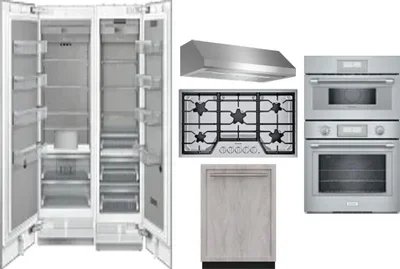 6 Piece Package Includes Refrigerator, Freezer, Cooktop, Wall Oven, Hood And Dishwasher