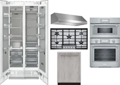 6 Piece Package Includes Refrigerator, Freezer, Cooktop, Wall Oven, Hood And Dishwasher