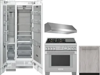 5 Piece Package Includes Refrigerator, Freezer, Range, Hood And Dishwasher
